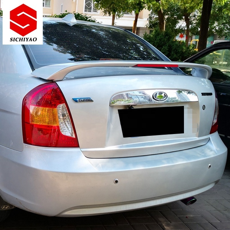 For Hyundai ACCENT spoiler 2005-2007 ACCENT sedan spoiler with light ABS plastic Material Car Rear Wing Color Rear Spoiler