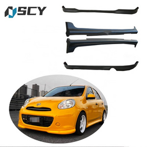 For Nissan March body kit 2010 2011 2013 2014 2015 Nissan March Front lip bumper Rear lip Side skirt