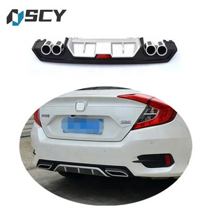 For Honda CIVIC Diffuser 2016 2017 2018 2019 Civic seden Body Kit style CS Car Rear Bumper Auto Car Diffuser