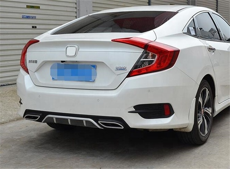 For Honda CIVIC Diffuser 2016 2017 2018 2019 Civic seden Body Kit style CS Car Rear Bumper Auto Car Diffuser