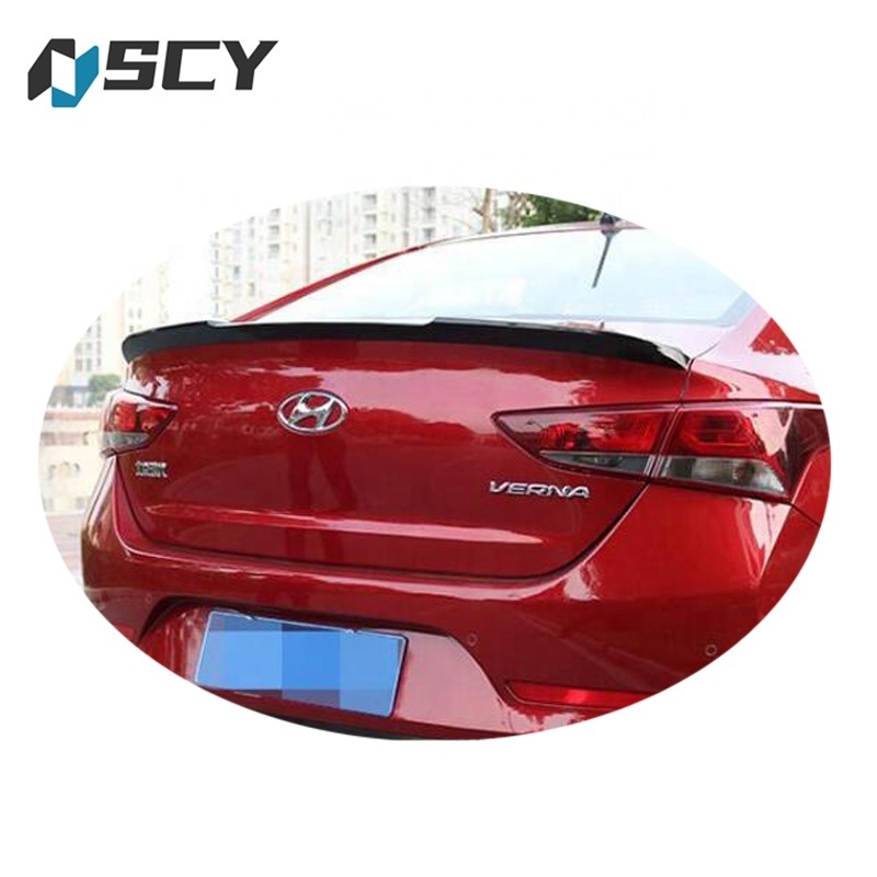 For Hyundai ACCENT spoiler 2017-2019 VERNA sedan rear lip spoiler ABS plastic Material Car Rear Wing Color Rear Spoiler