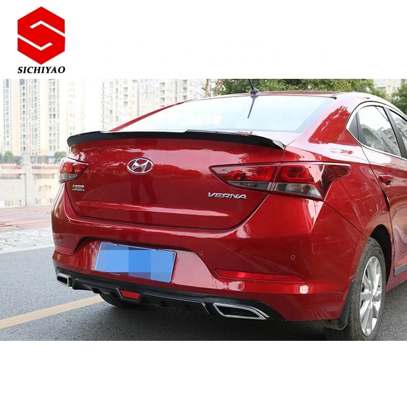 For Hyundai ACCENT spoiler 2017-2019 VERNA sedan rear lip spoiler ABS plastic Material Car Rear Wing Color Rear Spoiler