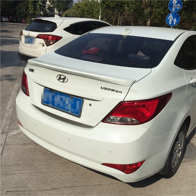 For Hyundai ACCENT spoiler 2011-2016 VERNA sedan rear lip spoiler ABS plastic Material Car Rear Wing Color Rear Spoiler