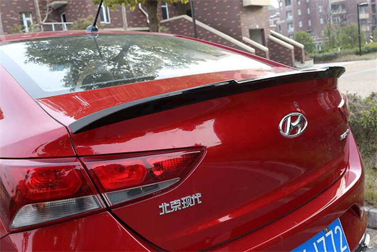 For Hyundai ACCENT spoiler 2017-2019 VERNA sedan rear lip spoiler ABS plastic Material Car Rear Wing Color Rear Spoiler