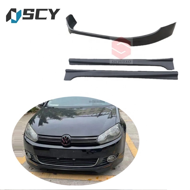 For Golf 6 body kit 2011-2013 Volkswagen MK6 Front lip bumper Rear lip Side skirt