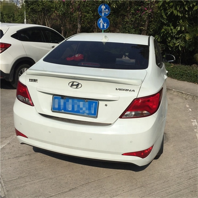 For Hyundai ACCENT spoiler 2011-2016 VERNA sedan rear lip spoiler ABS plastic Material Car Rear Wing Color Rear Spoiler