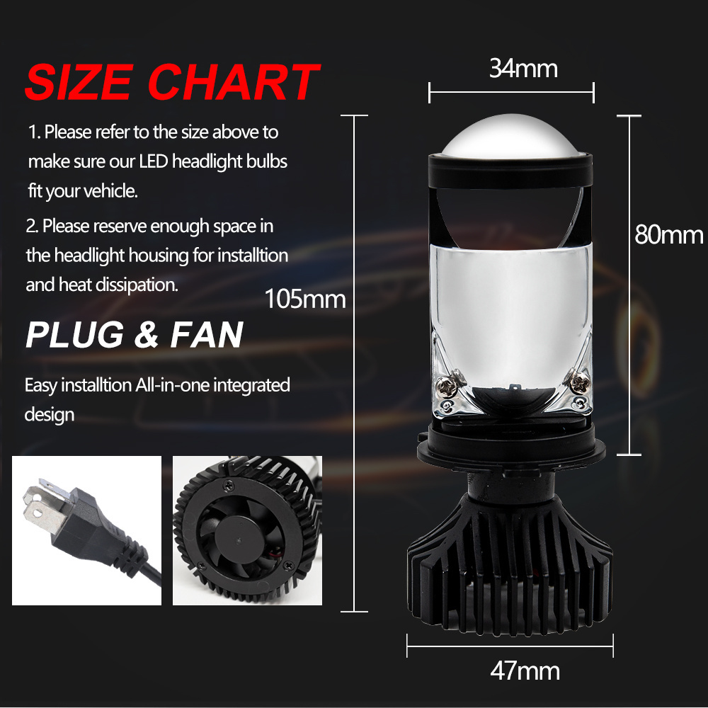 Best Low Beam High Beam Y6 H4 Car head lamps Bulb H4 IP68 LED Headlight Bulb 12 Volts H4 Led Headlights Bulb