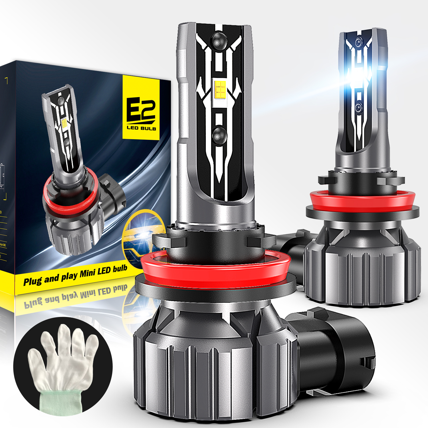 Plug-N-Play Car LED Headlight Bulbs Front Led Light 1:1 Halogen Design H1 H4  H8 H11 9005 9006 9012 H7 Led Headlights bulb