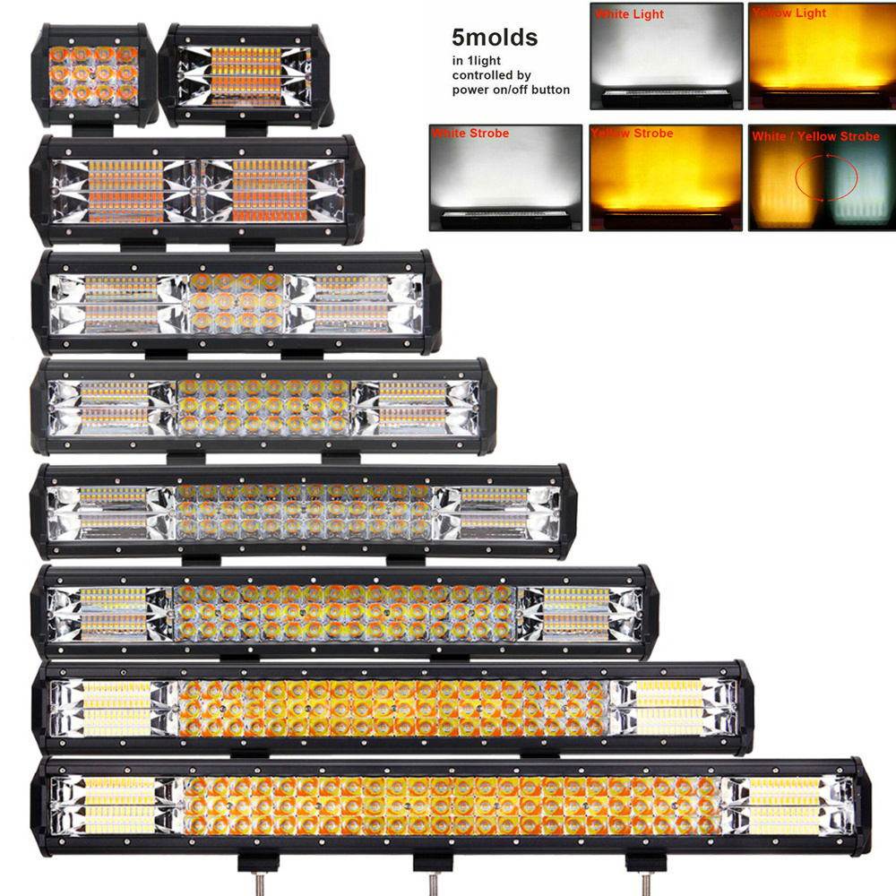 Newest Super Bright Led Ramp White Amber Position Light Bar Single Row Offroad 9-36V Car Led Bar Light