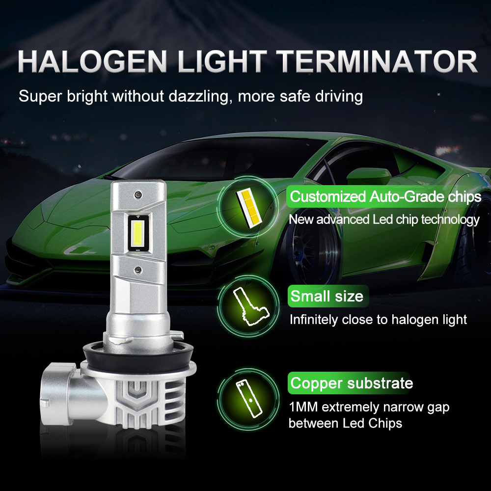 2024 New H11 9005 9004 Car LED Headlights 40W 3600LM Super White 6000K HB3 HB4 Car LED Headlights