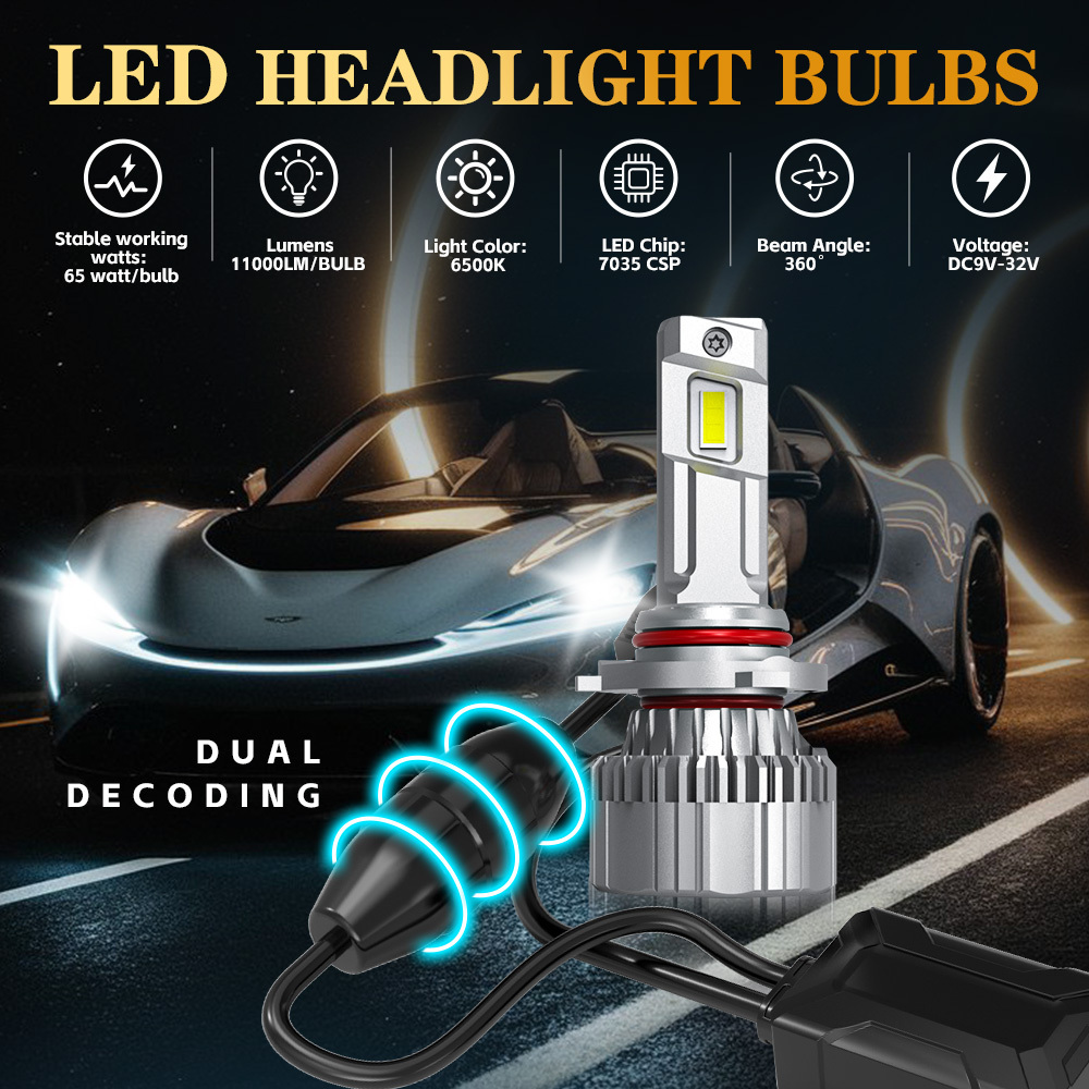 2024 new design Factory wholesale Super Power 65W F6C h4 h7 led car headlight 11000LM 9005 HB3 H13 H3 H4 H7 880 h4 light bulb