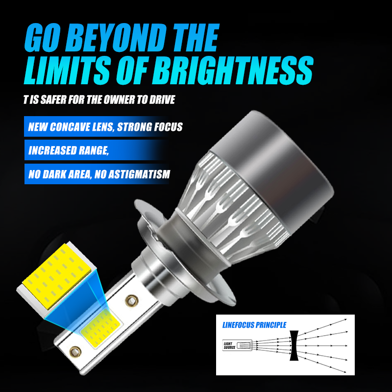 C6 LED Headlight Bulbs 6000K COB Lamp Beam White High Low Beam Fog Lights Car LED light H1 H3 H4 H7 Canbus LED headlights