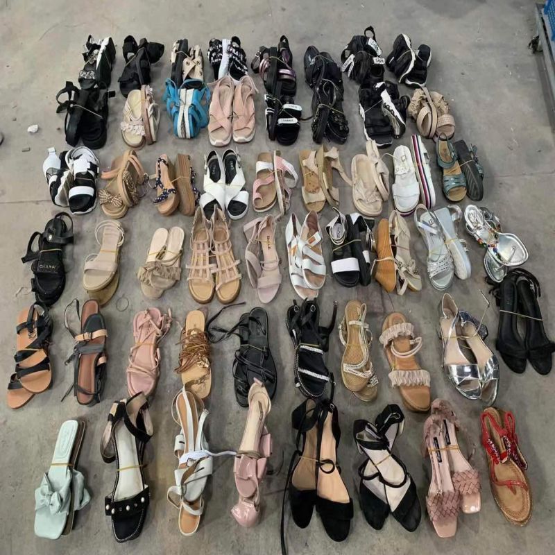 S14 low price cheap used shoes mixed ladies women sandals Second hand shoes for universal