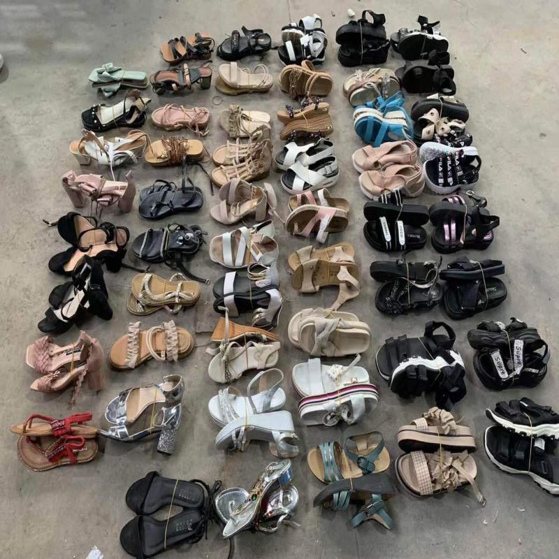 S14 low price cheap used shoes mixed ladies women sandals Second hand shoes for universal