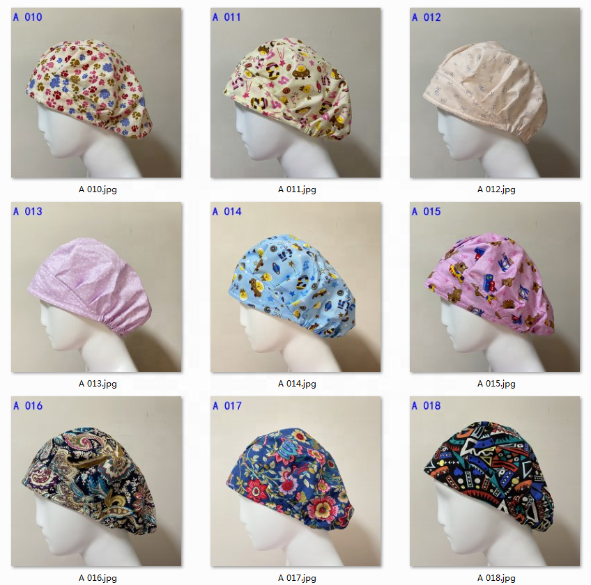 fast ship high quality cotton printed full skull chef nurse doctor female sanitary medical hair surgical hat