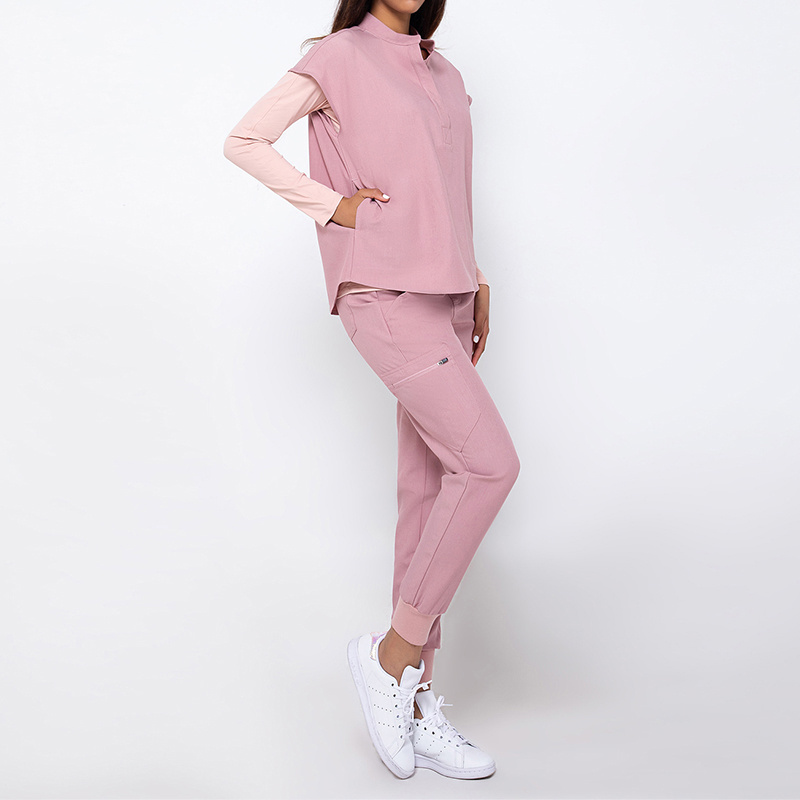 stylish nursing oversize blancos jogger strech short sleeve big pockets women scrub set comfortable hospital scrubs uniforms set