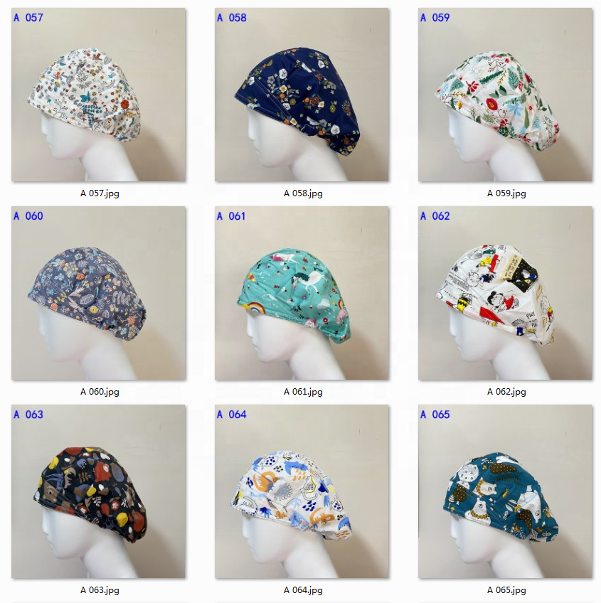 fast ship high quality cotton printed full skull chef nurse doctor female sanitary medical hair surgical hat