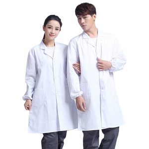 OEM Factory Unisex Long Sleeve custom medical Professional Doctor Wear uniform white lab coat gown With Multi-pocket