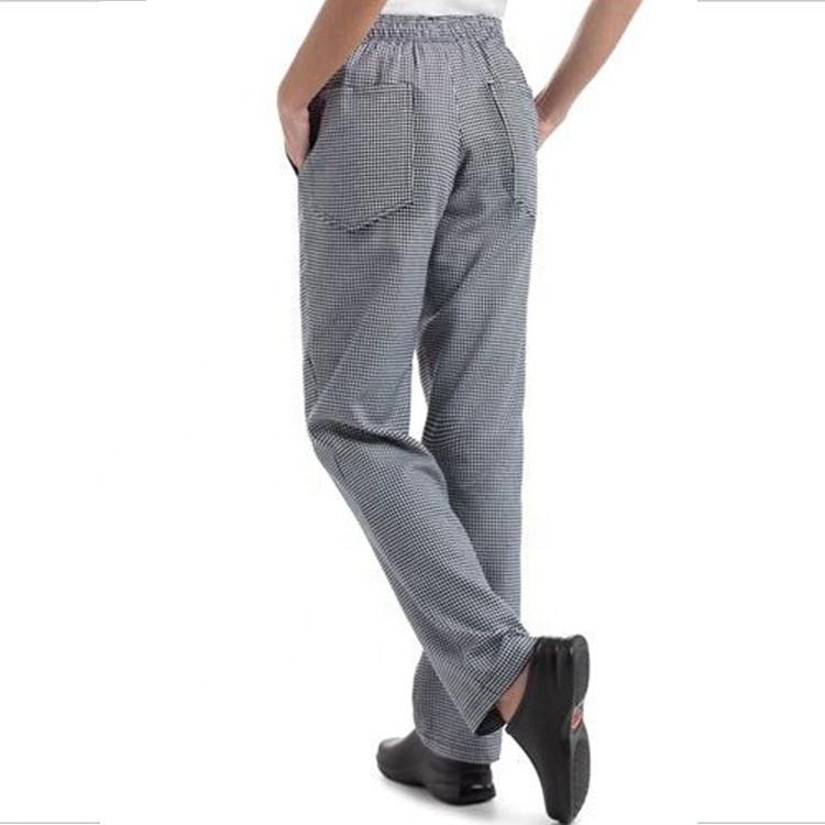 black and white check chef trousers modern fit women chef pantsv