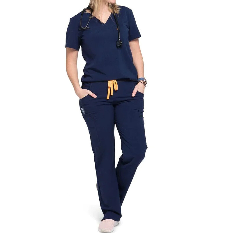 Yuhong plus size srubs medical uniform nurse cotton pregnant nursing with pockets 3 piece nurses maternity scrubs suit