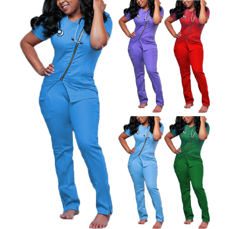 female scrubs talla grande filipina uniforme hospital hospital scrubs uniforms sets nurse with the zip up printed design