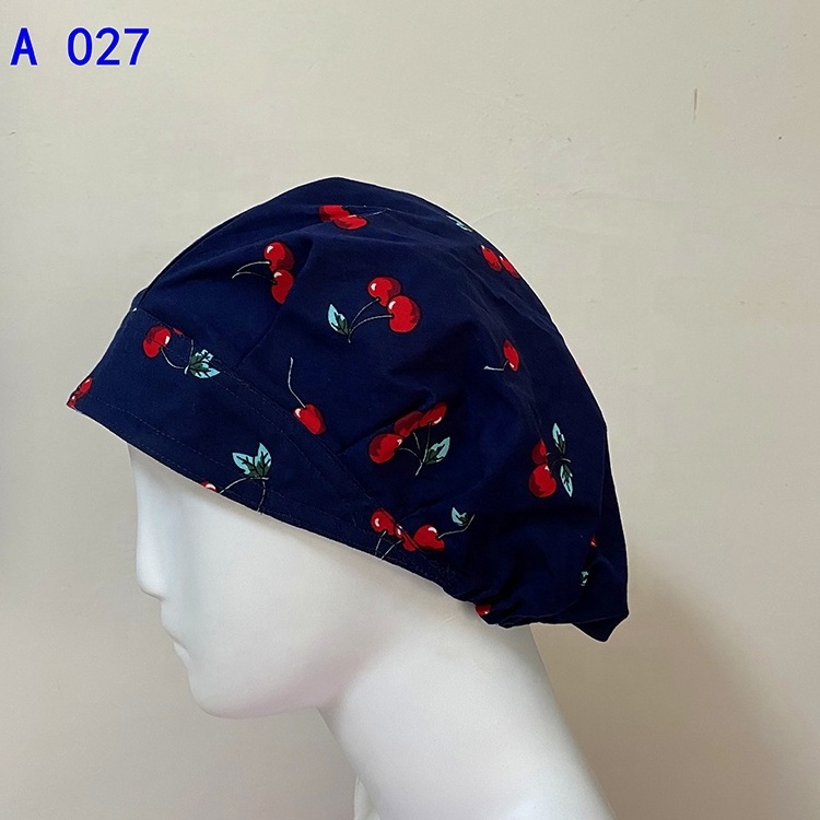 fast ship high quality cotton printed full skull chef nurse doctor female sanitary medical hair surgical hat