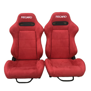 New Full Red Suede Cloth Recaro Spd Bucket Racing Seats Jbr1035 Universal Sport Seat With Double Slider