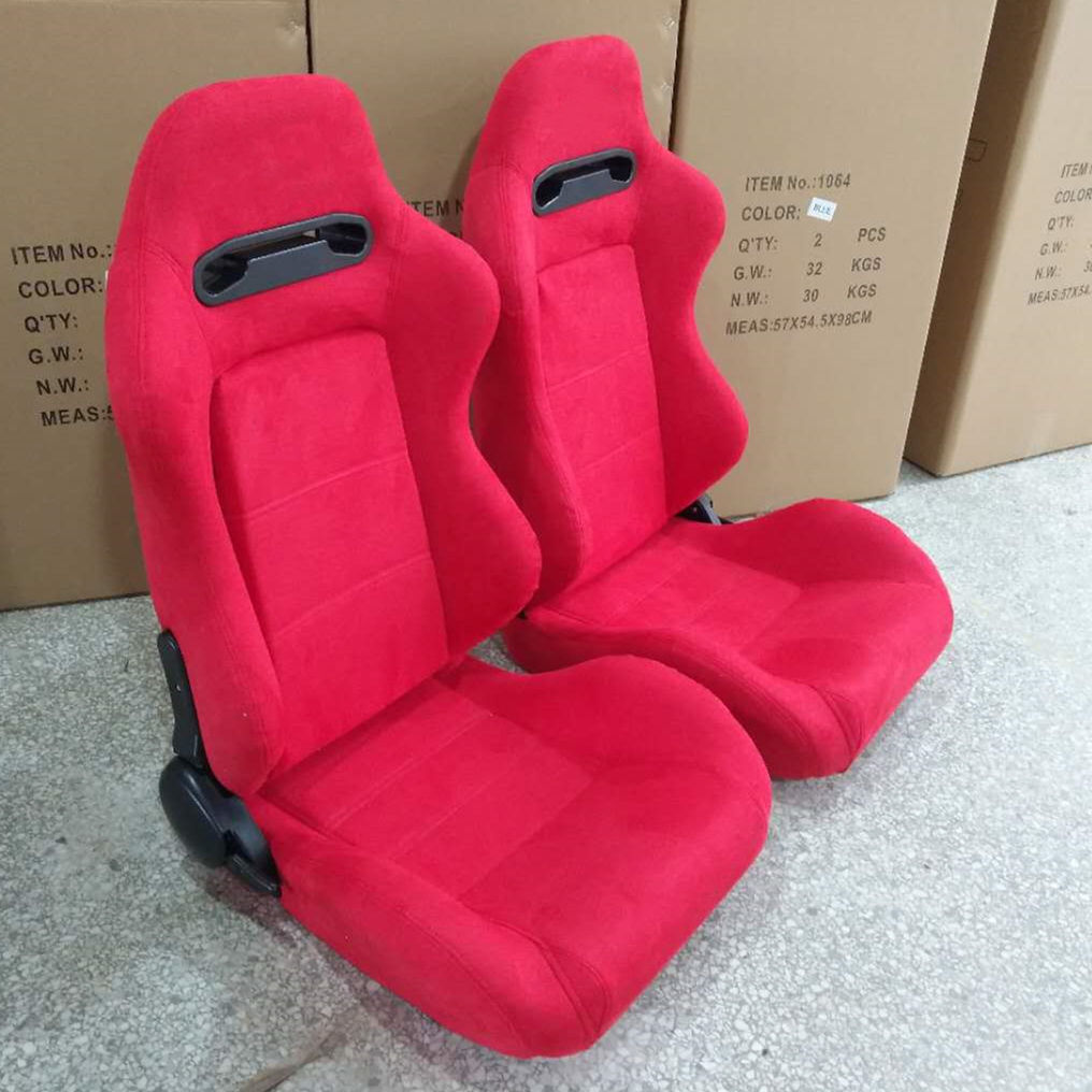 New Full Red Suede Cloth Recaro Spd Bucket Racing Seats Jbr1035 Universal Sport Seat With Double Slider