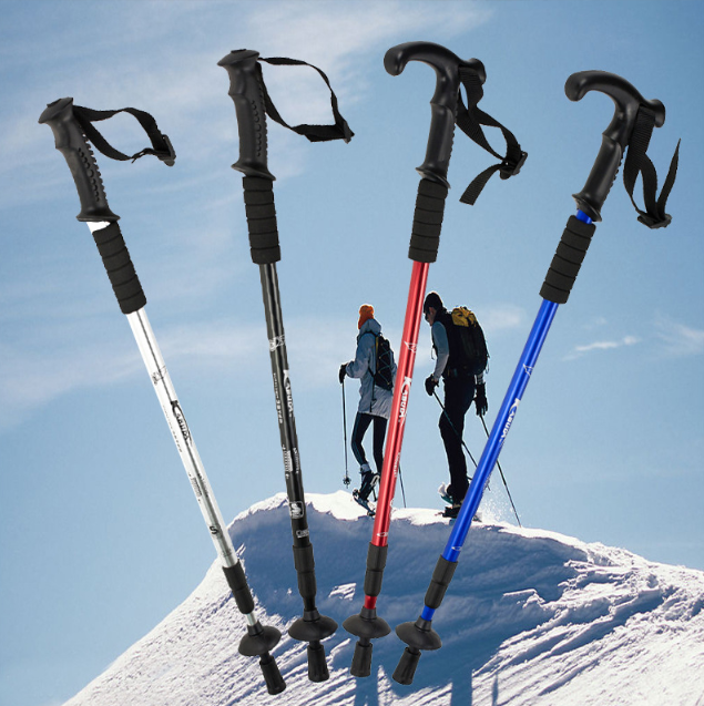 60-135cm Adjustable Aluminum Hiking Pole Light Telescopic Nordic style Walking Sticks Anti Shock Trekking Poles