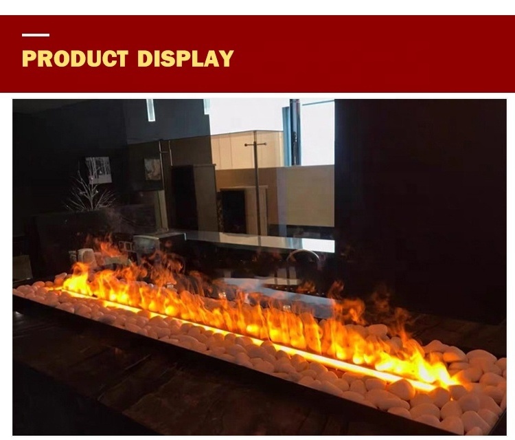 High Quality Custom Inserts 3D Fog Led Atomization Flame Electric Water Mist Fireplaces Indoor Heater Electric Fireplace glass