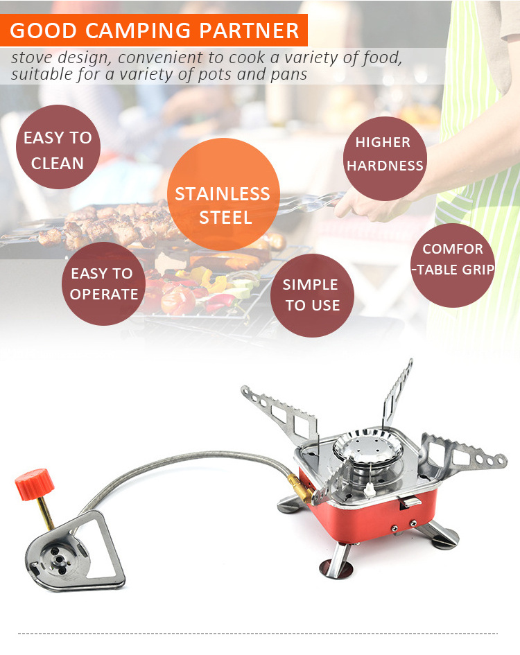 Outdoor butane gas cartridge windproof camping  lotus gas burner stove Mini Portable Cooking Picnic fireplace garden