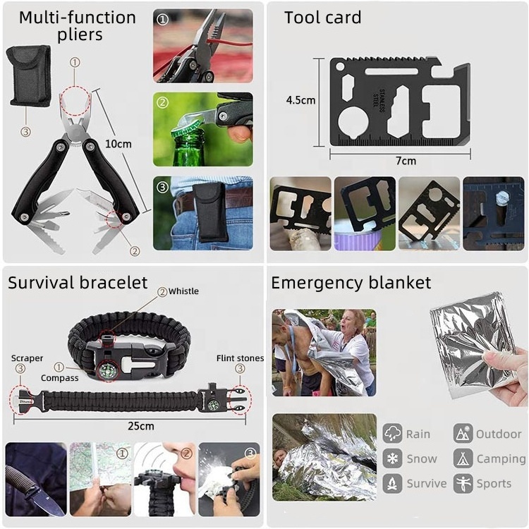 wholesale camping and hiking gear tactical  tools  emergency camping  accessories outdoor gears survival kits