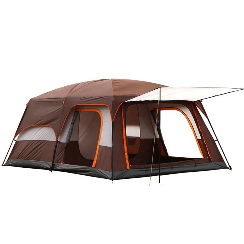 Family Tent Camping Tents Large Space Luxury 6 8 12 Persons Waterproof Double Layers 2 Rooms 1 Living Room For Outdoor