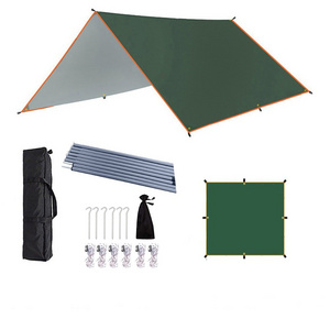 Outdoor Camping Tent Rain Fly tarp 210T Nylon ripstop PU 3000 Portable Waterproof Lightweight Survival Gear Shelter for Camping