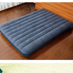 Built-in pillow flocking air mattress line pull inflatable folding mattress outdoor camping portable bed