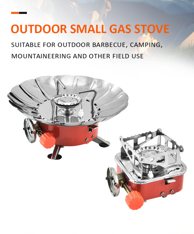 Outdoor butane gas cartridge windproof camping  lotus gas burner stove Mini Portable Cooking Picnic fireplace garden