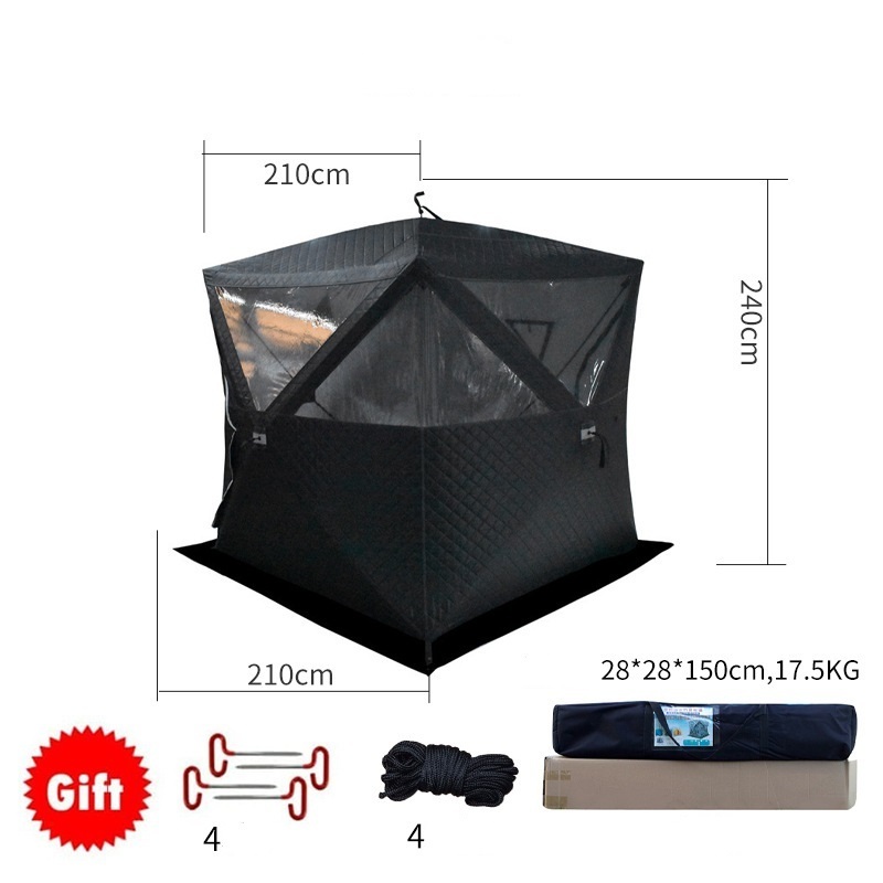 Amazon Outdoor Automatic Pop up Three layer Thicken Sauna Tent large Window Camping Ice Fishing Tent Portable Sauna Tent