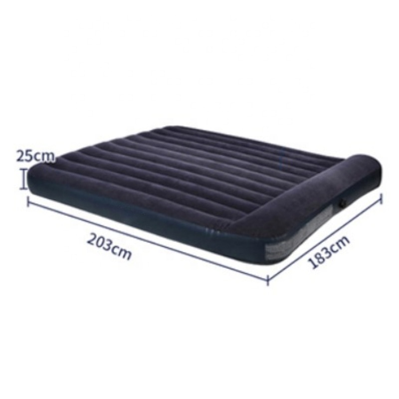 Built-in pillow flocking air mattress line pull inflatable folding mattress outdoor camping portable bed