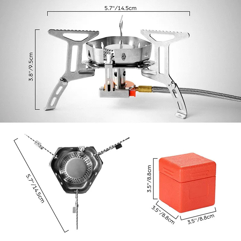 Hot Sales Camping Stove Portable WindProof mini stove Outdoor Tourist Burner Gas Stove With adapter for Picnic Hiking Cooking