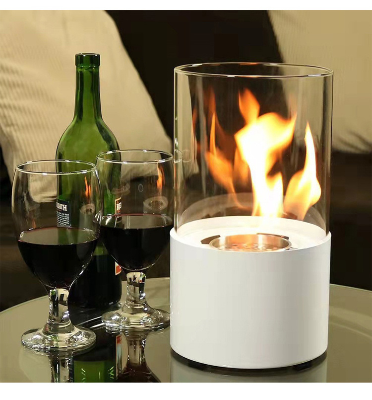 Small Round Alcohol Ethanol Stove Indoor Outdoor Tabletop Bio Concrete Ethanol Fireplace Pellet Fireplaces Garden Stands Modern