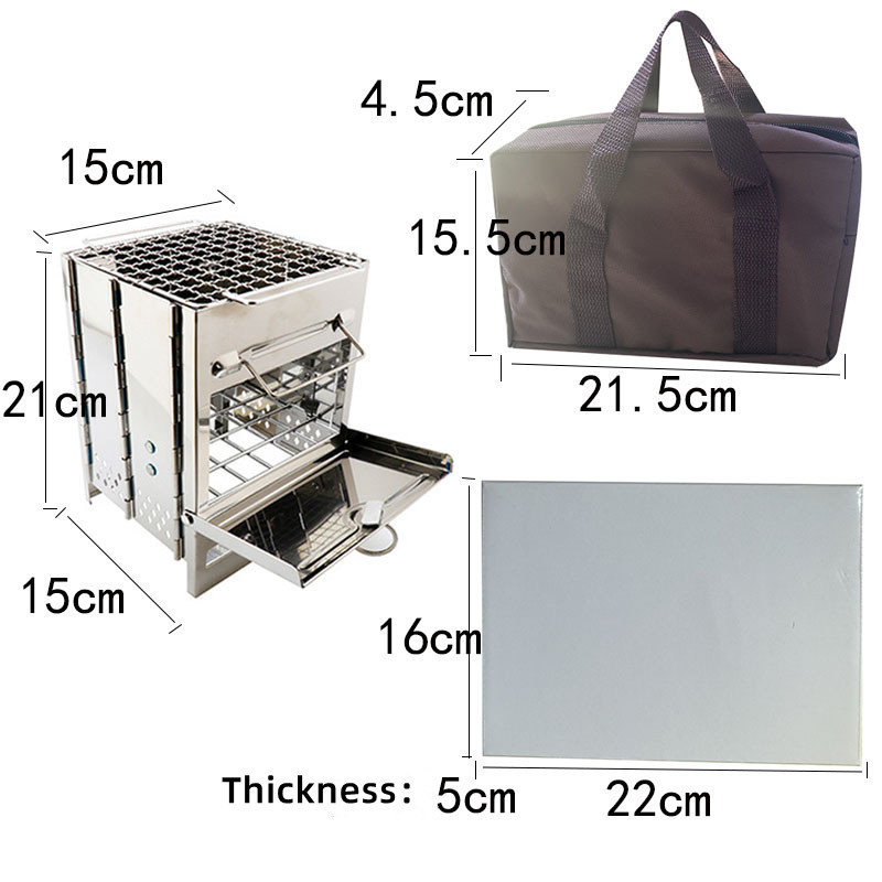 innovativehot selling Outdoor Wood  Portable stove  for Camping Hiking Backpacking Stainless Steel Burning Folding Stove