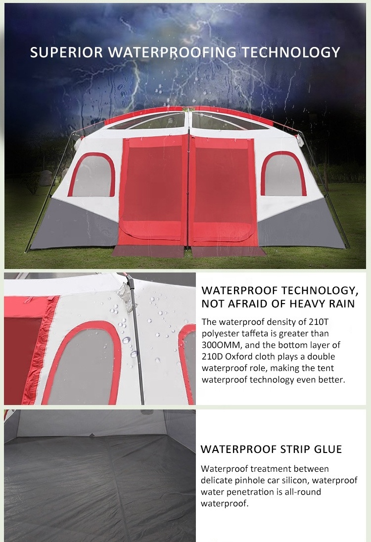 12  Person 2 Rooms High Quality Luxury Outdoor Camping Tent With Convertible Screen House Camp Tent