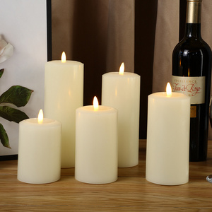 2023 Simple waste white paraffin wax flameless LED reusable candles for home table decoration candles