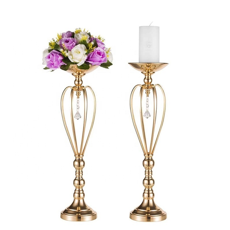 New creative metal acrylic heart-shaped wedding, banquet table 47 53 59cm golden centerpiece decorative flower stand ornament