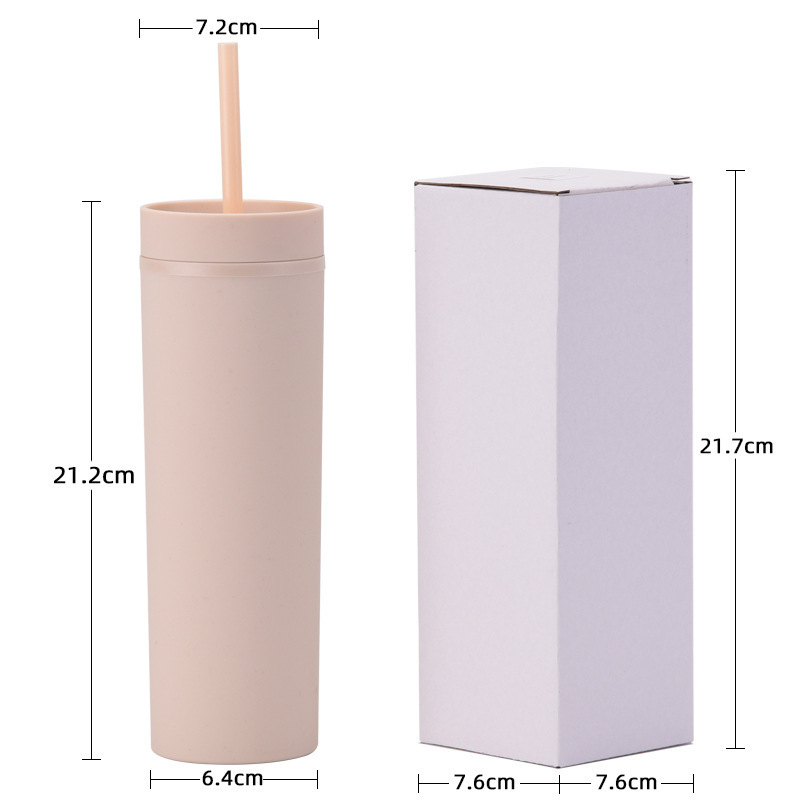 Hot Sale Reusable Matte Acrylic Tumbler With Straw And Lids Custom 16oz Double Wall Plastic Skinny Tumblers Cup