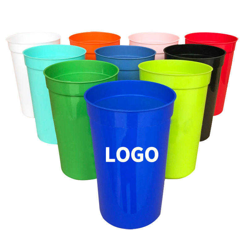 Cheap Price Eco-Friendly Unbreakable Custom Printed Logo Party Beer Cups 12oz 16oz 24oz 32oz Bpa Free PP Plastic Stadium Cups