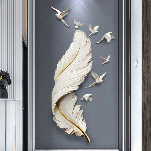 Light Luxury Feather Wall Accents Elegant Feather Decor for Home Decoration