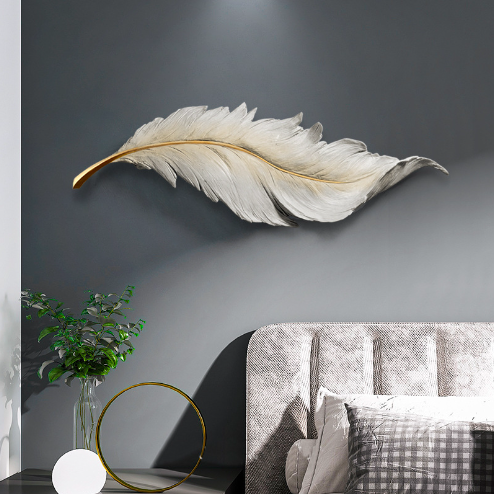 Light Luxury Feather Wall Accents Elegant Feather Decor for Home Decoration