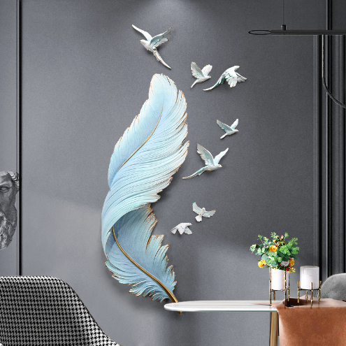 Light Luxury Feather Wall Accents Elegant Feather Decor for Home Decoration