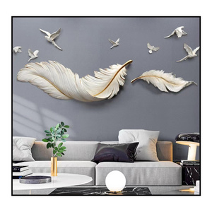 Light Luxury Feather Wall Accents Elegant Feather Decor for Home Decoration